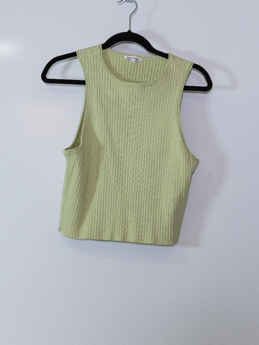 Reformation Carlotta Organic Cotton Blend Ribbed Knit Stretch Sleeveless Sweater